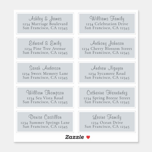 Customizable Blue Wedding Guest Address Labels