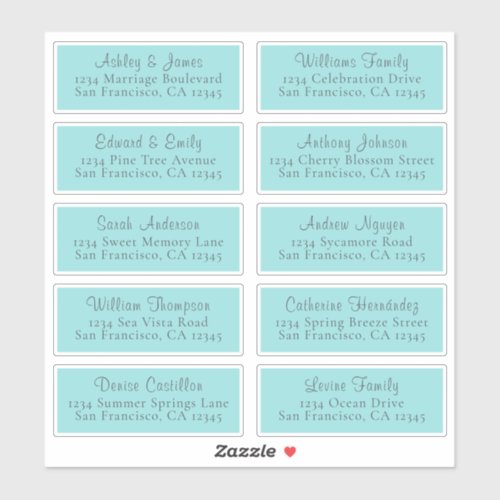 Customizable Blue Wedding Guest Address Labels