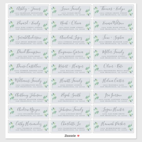 Customizable Blue Wedding Guest Address Labels