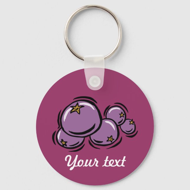 Customizable Blueberry Keychain (DARK) (Front)