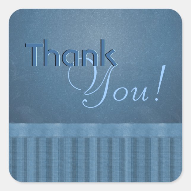 Customizable Blues Thank You Stickers (Front)