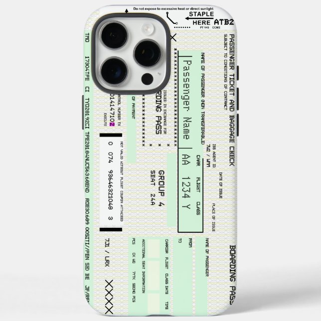 Customizable Boarding Pass Aviation Case-Mate iPhone Case (Back)
