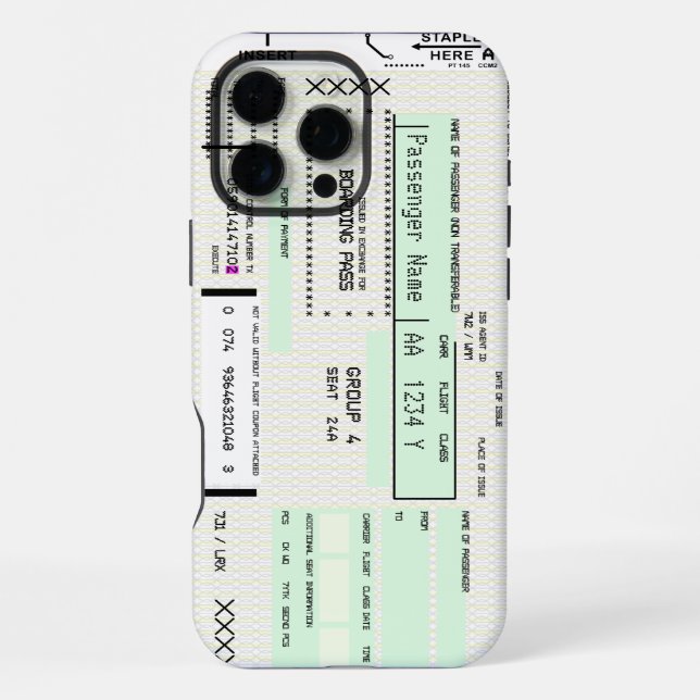 Customizable Boarding Pass Aviation Iphone Case (Back)