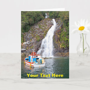 Customizable boat & waterfall card