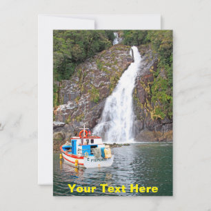 Customizable boat & waterfall card