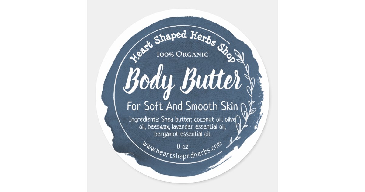 Customizable Body Butter Label Handmade Business Zazzle