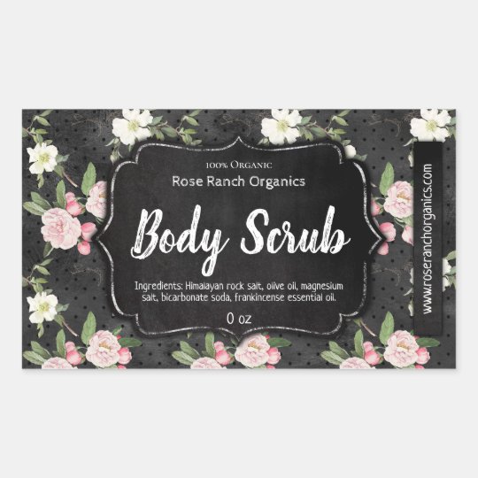 Customizable Body Scrub Label Handmade Business