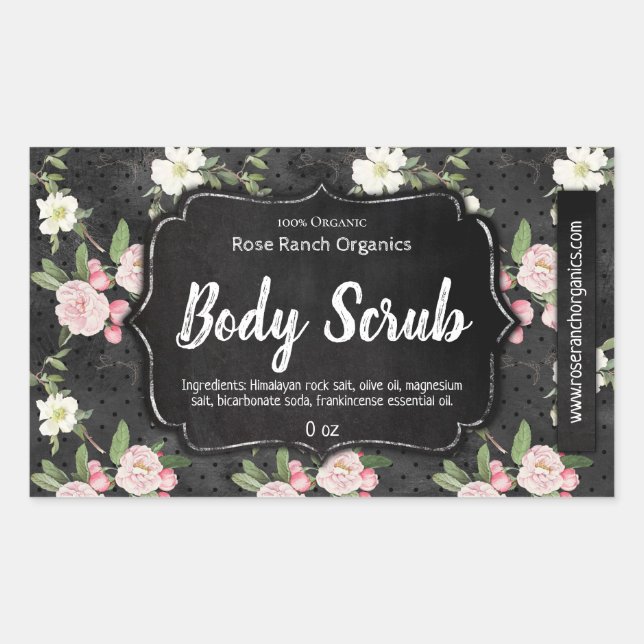 Customizable Body Scrub Label Handmade Business (Front)