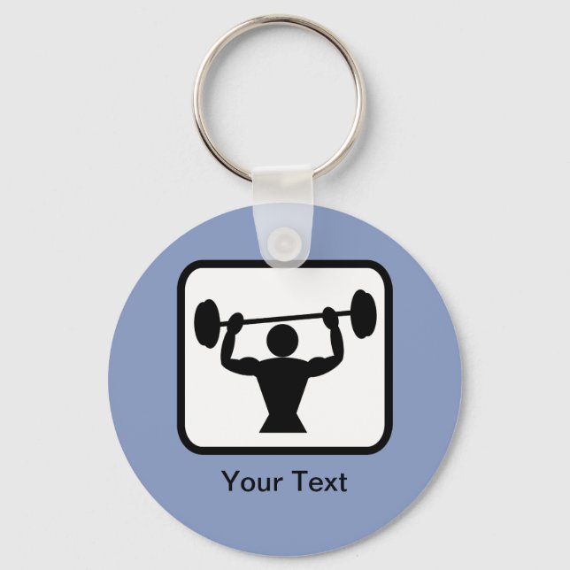 Customizable Bodybuilder / Weightlifter Logo Keychain (Front)