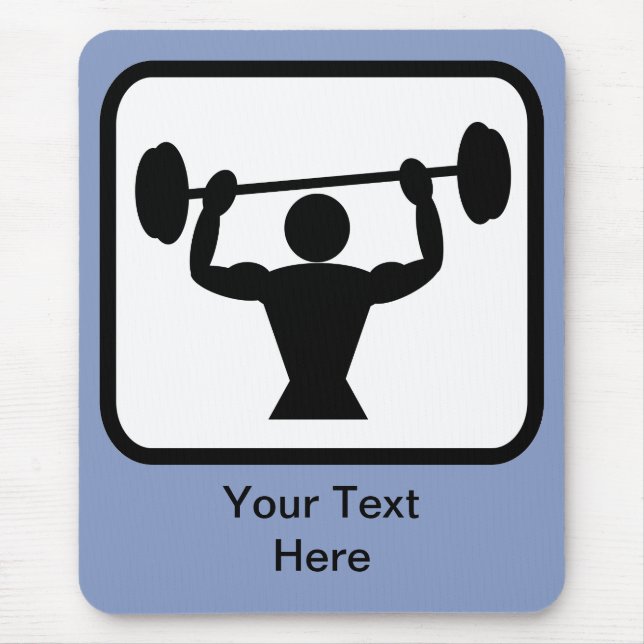 Customizable Bodybuilder / Weightlifter Logo Mouse Pad (Front)