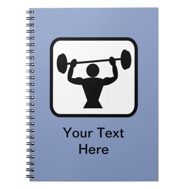 Customizable Bodybuilder / Weightlifter Logo Notebook (Front)