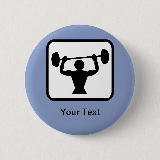 Customizable Bodybuilder / Weightlifter Logo Pinback Button (Front)