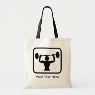 Customizable Bodybuilder / Weightlifter Logo Tote Bag