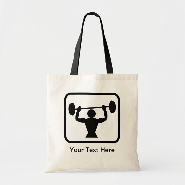 Customizable Bodybuilder / Weightlifter Logo Tote Bag (Front)