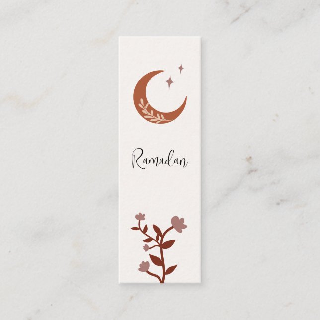 Customizable Boho Islamic Ramadan Mini Bookmark  Calling Card (Front)