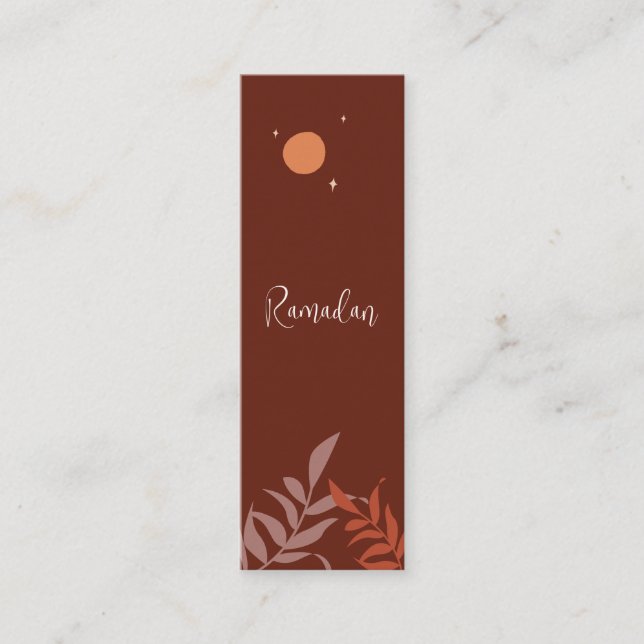 Customizable Boho Islamic Ramadan Mini Bookmark  Calling Card (Front)