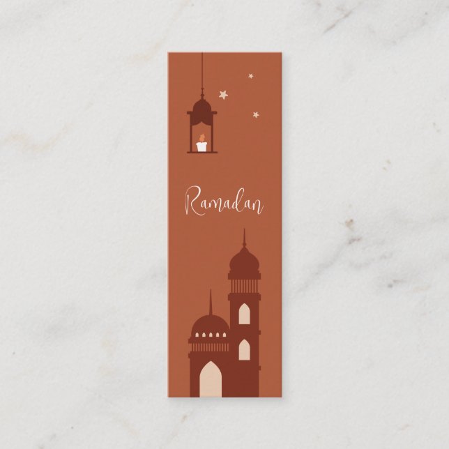 Customizable Boho Islamic Ramadan Mini Bookmark  Calling Card (Front)