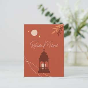 Customizable Boho Islamic Ramadan Mubarak Holiday Postcard