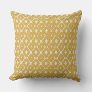 Customizable Boho Mustard Diamonds Cushion