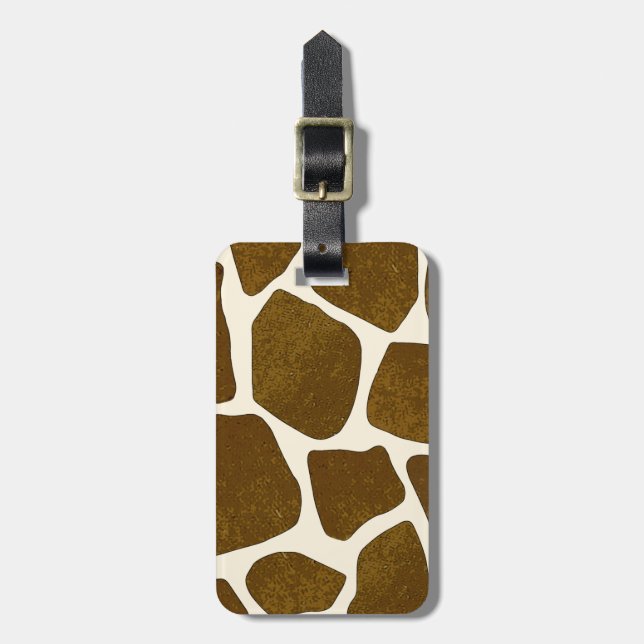 Customizable Bold Giraffe Print Luggage Tag (Front Vertical)