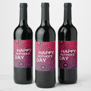 Customizable Bold Happy Mother's Day Modern Wine Label