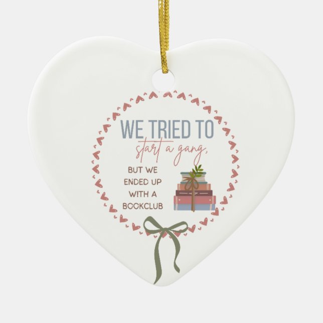 Customizable Book Club Ornament – Perfect Gift  (Front)
