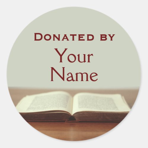 Customizable Book Donation Stickers Add Your Name