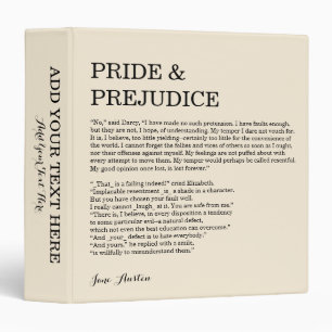 Customizable Book Quote Jane Austen 3 Ring Binder