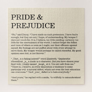 Customizable Book Quote Jane Austen Jigsaw Puzzle