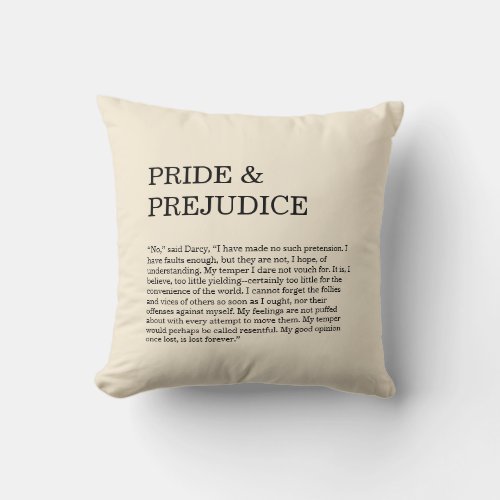 Customizable Book Quote Throw Pillow