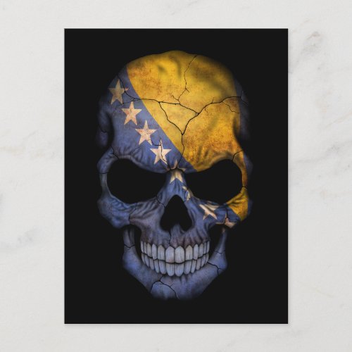 Customizable Bosnian Flag Skull Postcard