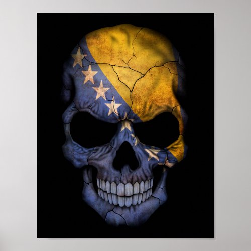 Customizable Bosnian Flag Skull Poster