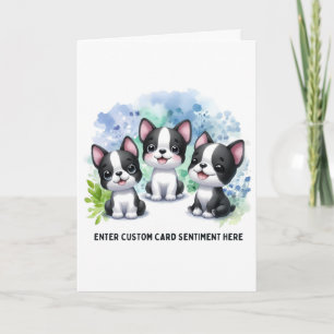 Customizable Boston Terrier Card - Choose text