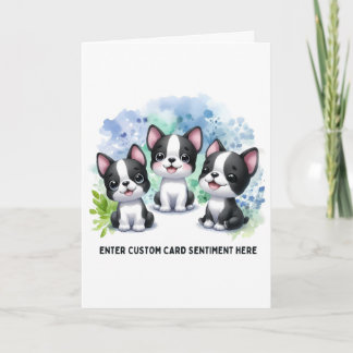 Customizable Boston Terrier Card - Choose text