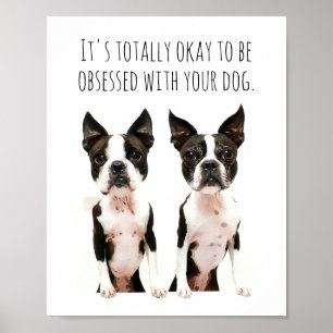 Customizable Boston Terrier Dog Pop Art Photo Post Poster