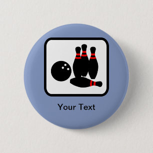Customizable Bowling Logo Button