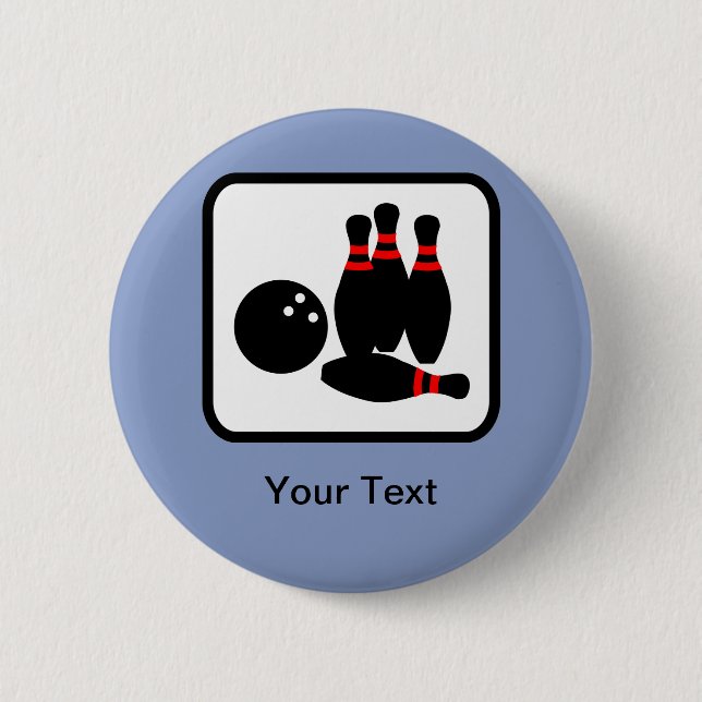 Customizable Bowling Logo Button (Front)
