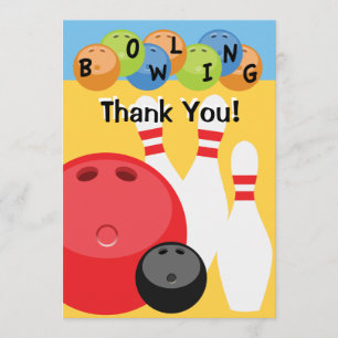 Customizable Bowling Thank You Card