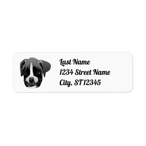 Customizable Boxer Dog Return Address Label