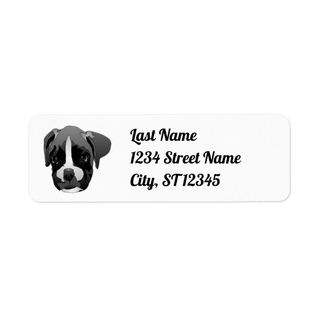 Customizable Boxer Dog Return Address Label (Front)