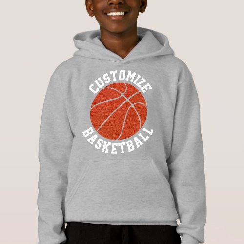 Customizable Boys Basketball Hoodie Sweatshirt