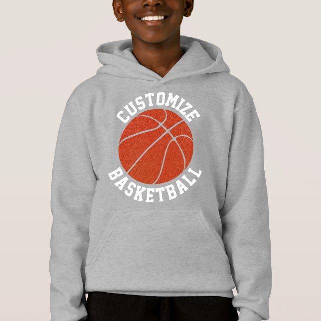 Customizable Boys Basketball Hoodie Sweatshirt (Front)