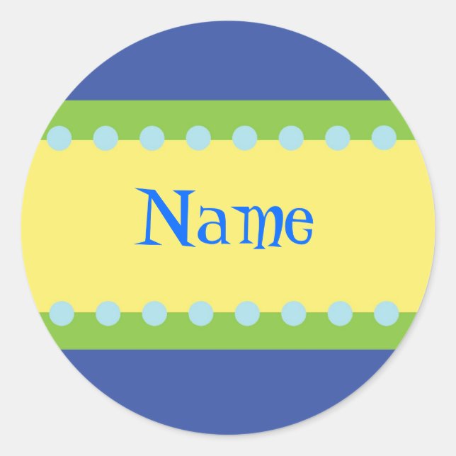 Customizable Boys Name Stickers (Front)