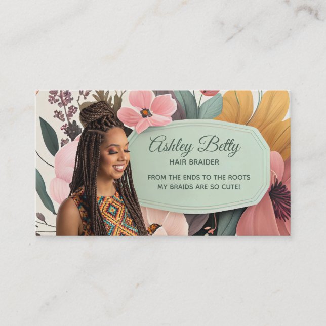 Customizable Braider Business Cards (Front)