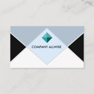 Customizable Branded Logo Black & Light Blue Business Card