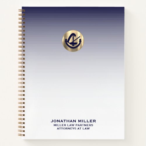 Customizable Branded Notebook Navy and Gold Design