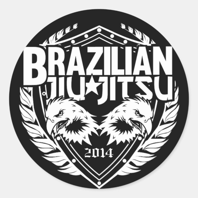 Customizable Brazilian Jiu-Jitsu Classic Round Sticker (Front)