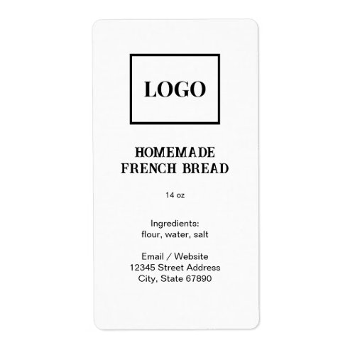 Customizable Bread Bakery Business Add Logo Food Label