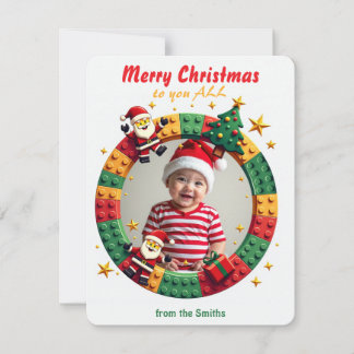 Customizable Brick by Brickmas Joy Holiday Card