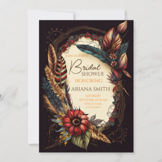 Customizable Bridal Shower Card in Boho Style